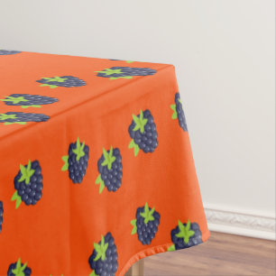 Toalha De Mesa Padrão de fruta de mirtilo em laranja