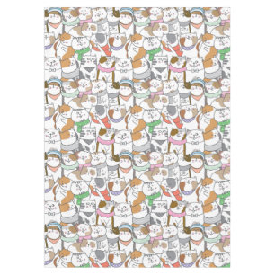 Toalha De Mesa Padrão de Gato Bonito