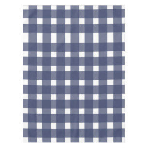 Toalha De Mesa Padrão de Gingham Branco Azul