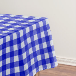 Toalha De Mesa Padrão de Gingham Branco e Azul | Algodão Verifica