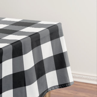 Toalha De Mesa Padrão de gingham do designer preto e branco