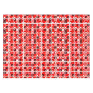 Toalha De Mesa Padrão de Grade de Natal Vermelho Minimalista Mode