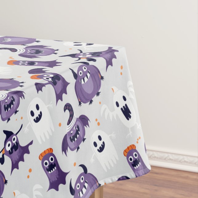 Toalha De Mesa Padrão de Halloween Fantasmas e Monstros Assustado (Posição Original)