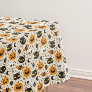 Toalha De Mesa Padrão de Halloween Retro Bonito