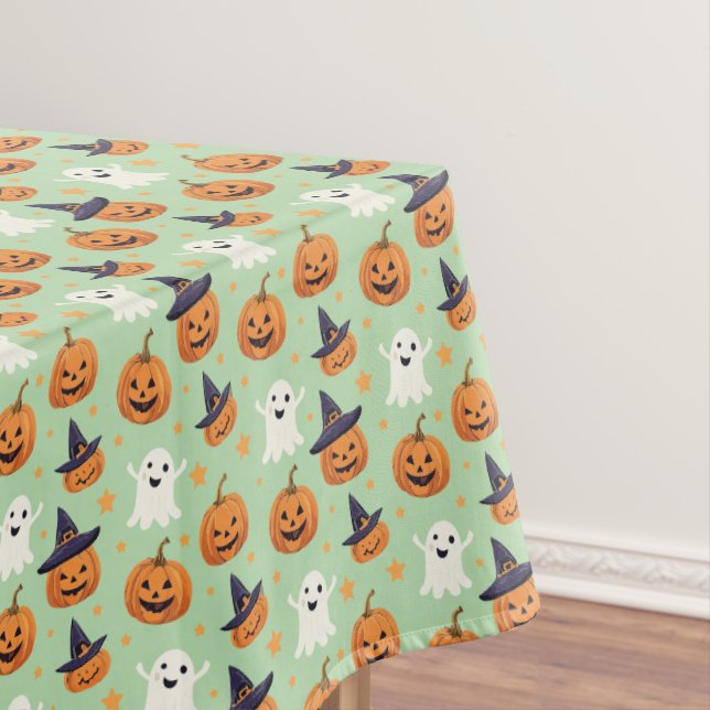 Toalha De Mesa Padrão De Halloween Spooky Em Um (Posição Original)