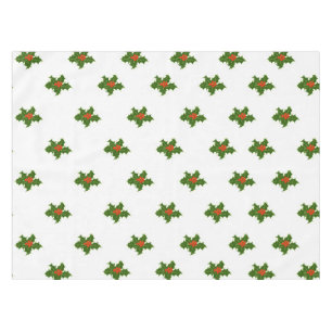 Toalha De Mesa Padrão de Holly de Natal com Berries Vermelhos em