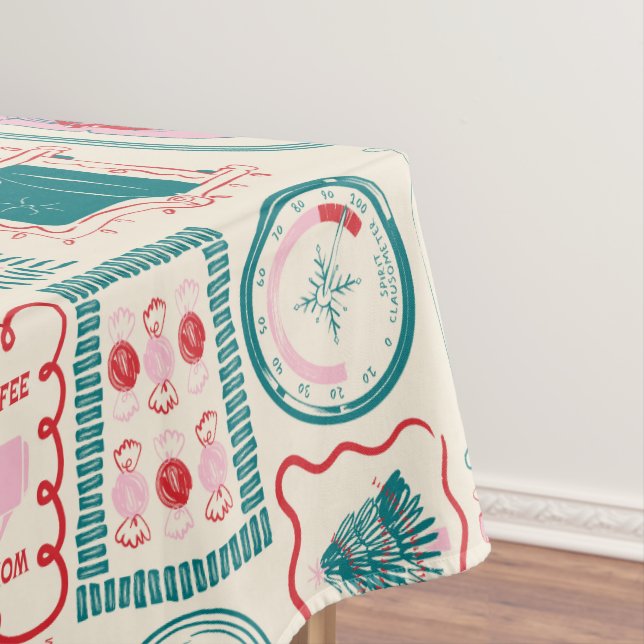 Toalha De Mesa Padrão de Ícone de Feriado Elf (Posição Original)