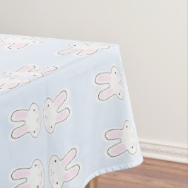 Toalha De Mesa Padrão de ilustração de coelhos azuis pálidos de d