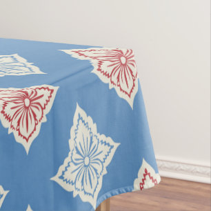 Toalha De Mesa Padrão de Impressão de Bloco Floral Tradicional