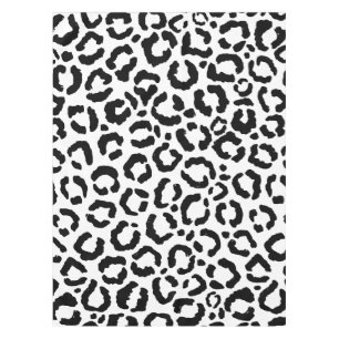 Toalha De Mesa Padrão de Impressão do Animal Leopardo Branco Negr