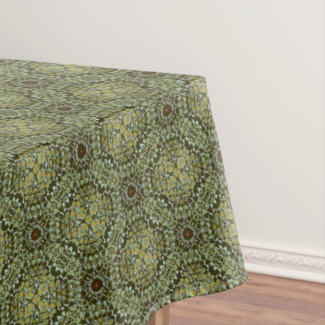 Toalha De Mesa Padrão de kit de têmpera, verde e Dourado (Posição Original)