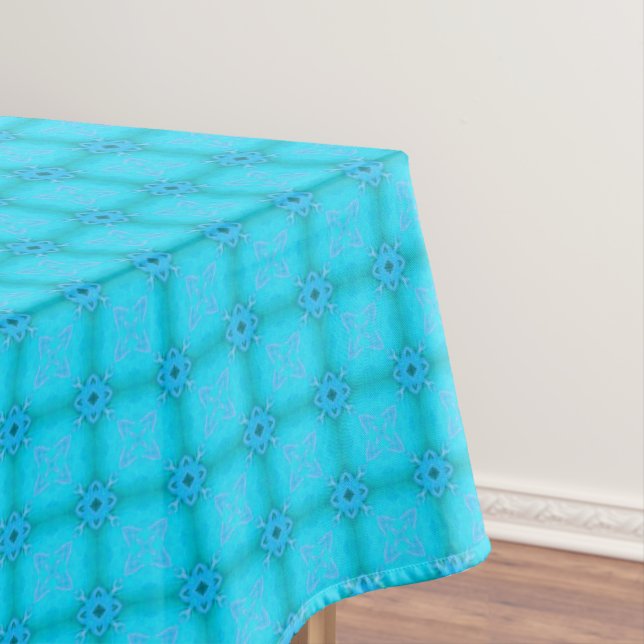 Toalha De Mesa Padrão de Lata Azul de Teal e Turquesa (Posição Original)