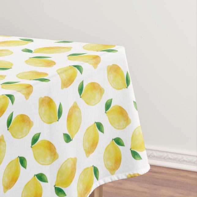 Toalha De Mesa Padrão de Limão de Aquarela (Posição Original)