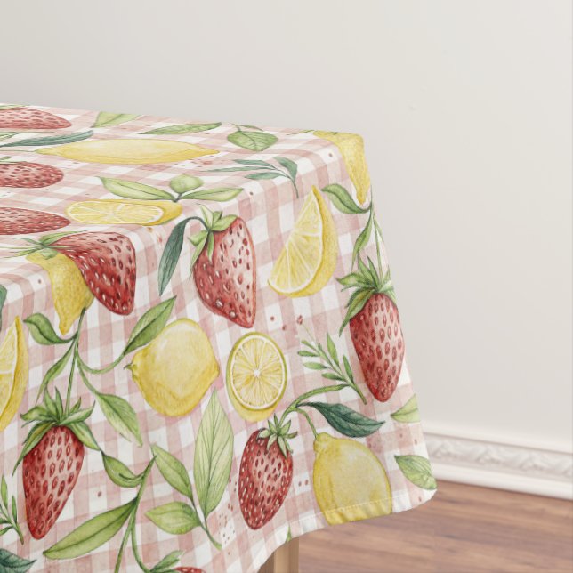 Toalha De Mesa Padrão de Limão Morango (Posição Original)