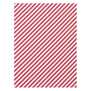 Toalha De Mesa Padrão de listras diagonais vermelhas e brancas