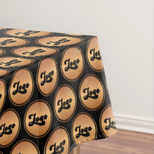 Toalha De Mesa Padrão de logotipo da empresa Dourada e negra pers