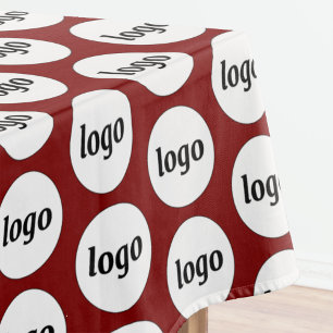 Toalha De Mesa Padrão de logotipo Marca comercial Borgonha vermel