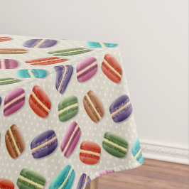 Toalha De Mesa Padrão de Macarões Coloridos Bonitos com Bolinhas