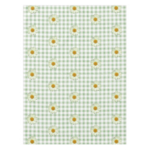 Toalha De Mesa Padrão de margarida cômoda na Xadrez Sage Gingham