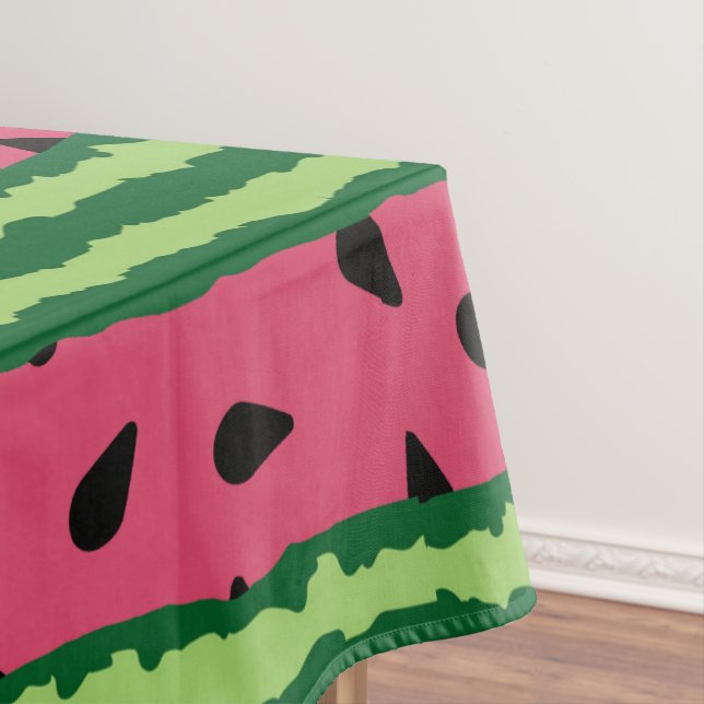 Toalha De Mesa Padrão de Melancia Cótea rosa e verde (Posição Original)