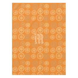 Toalha De Mesa Padrão de Monograma Floral de Brilho Personalizado