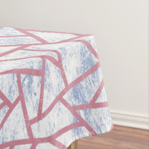 Toalha De Mesa Padrão de mosaico rosa e azul