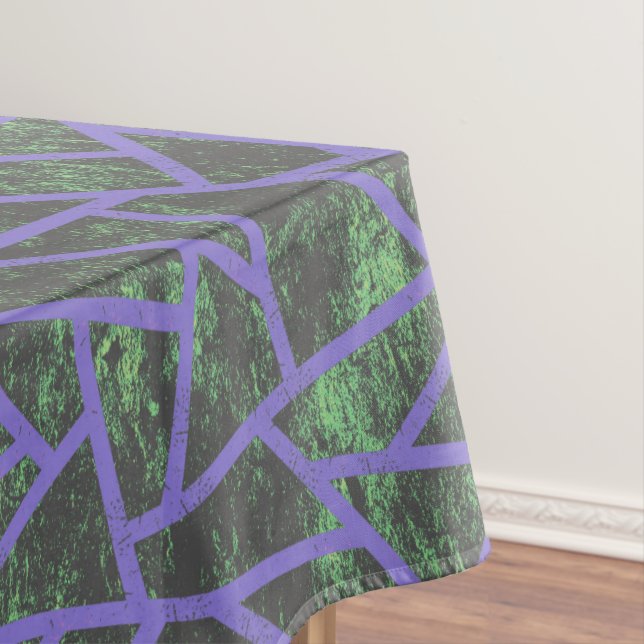 Toalha De Mesa Padrão de mosaico violeta e verde (Posição Original)