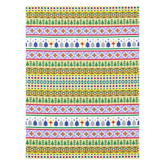 Toalha De Mesa Padrão de Motif Natal (Frente)