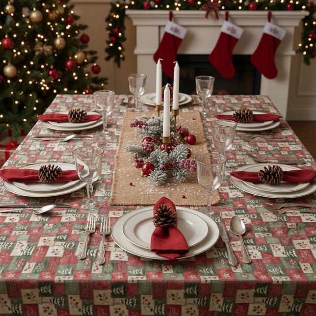 Toalha De Mesa Padrão de natal em patchwork country (Criador carregado)