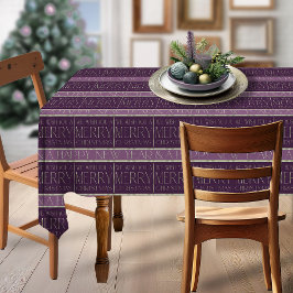 Toalha De Mesa Padrão de Natal Verde Roxo#35b ID1009