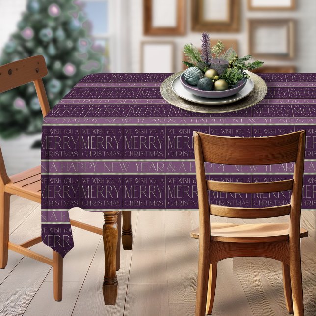 Toalha De Mesa Padrão de Natal Verde Roxo#35b ID1009 (Criador carregado)