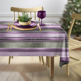 Toalha De Mesa Padrão de Natal Verde Roxo nº 27 ID1009