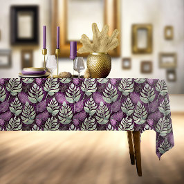 Toalha De Mesa Padrão de Natal Verde Roxo nº 29 ID1009