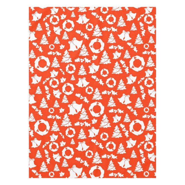 Toalha De Mesa Padrão de Natal Vermelho (Frente)