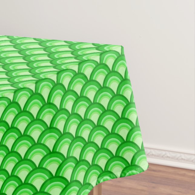 Toalha De Mesa Padrão de onda Art Deco - jade verde (Posição Original)