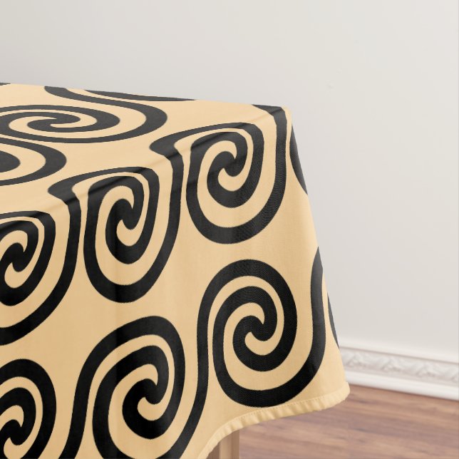 Toalha De Mesa Padrão de Ondas-Chave Gregas Meander Brown (Posição Original)