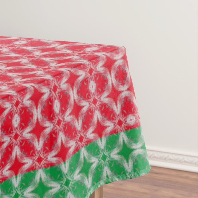 Toalha De Mesa Padrão de Ouros Vermelho, Branco e Verde (Posição Original)