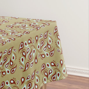 Toalha De Mesa Padrão de Paisley em castanho