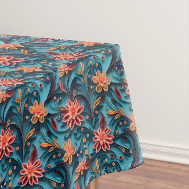 Toalha De Mesa Padrão de papel floral sem costura Tablecloth (Posição Original)