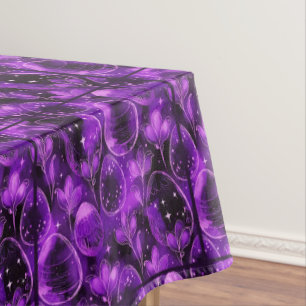 Toalha De Mesa Padrão de Páscoa Gótico Roxo
