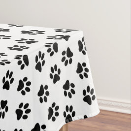 Toalha De Mesa Padrão De Patas, Patas Cachorros, Patas Negras