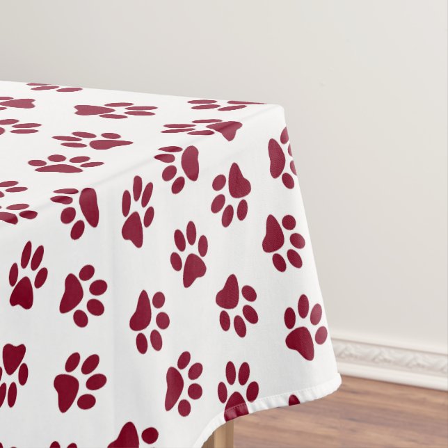 Toalha De Mesa Padrão De Patas, Patas Cachorros, Patas Turvas (Posição Original)