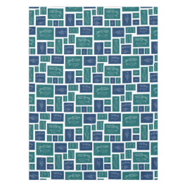 Toalha De Mesa Padrão de Peixe Azul Verde Vintage