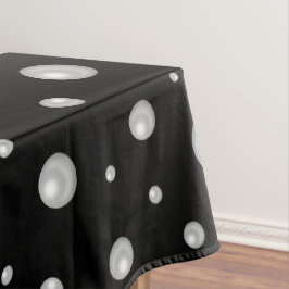 Toalha De Mesa Padrão de Pérola em Fundo Preto