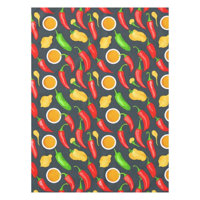 Toalha De Mesa Padrão de Pimentos Quentes (Frente)