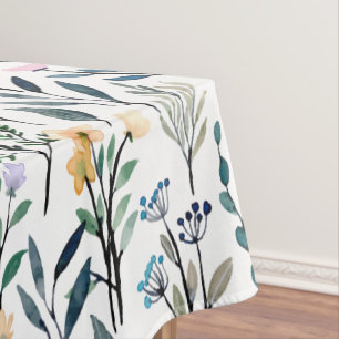 Toalha De Mesa Padrão de Pintura de Flores Selvagens Boho Waterco
