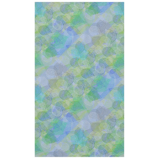 Toalha De Mesa Padrão de plantas A02.b Deixa LBlue BG (Frente)