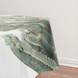 Toalha De Mesa Padrão de Plantas de Cactus Verdes Pálidas