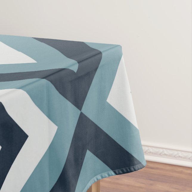 Toalha De Mesa Padrão de quadrados azuis (Posição Original)