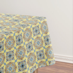 Toalha De Mesa Padrão de quadrados dos círculos azul, castanho